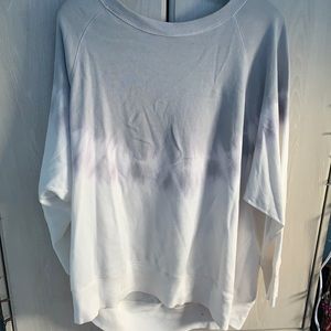 blue and white tie-dye shirt